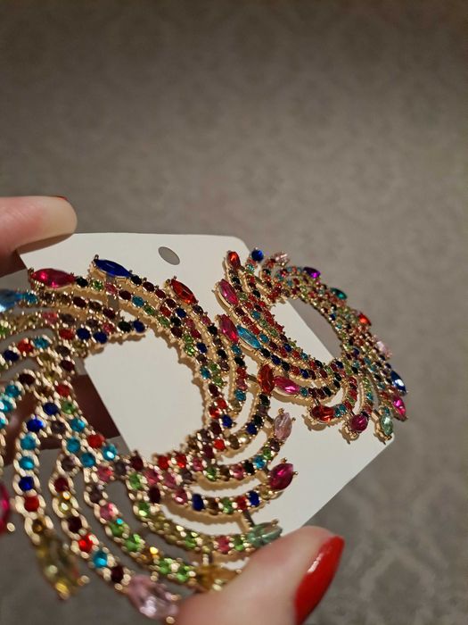 Kolczyki kolorowe kryształowe koła