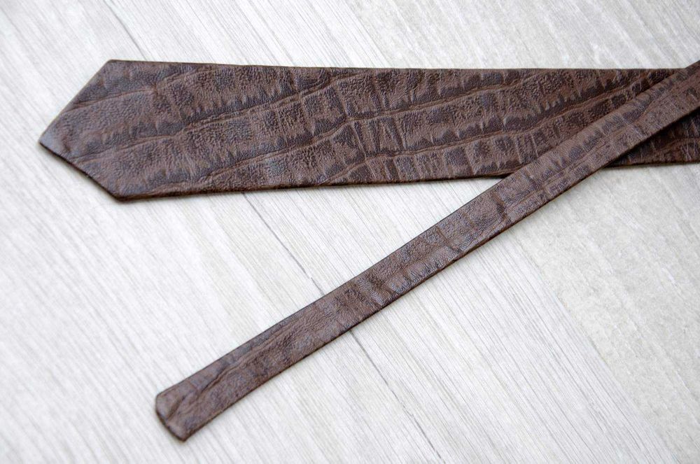 Краватка з натуральної шкіри Angelo Litrico Vintag