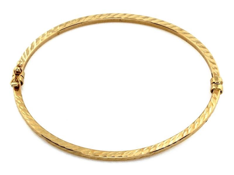 Nowa Bransoletka Złota sztywna Bangle Frezowana pr 585. Sklep