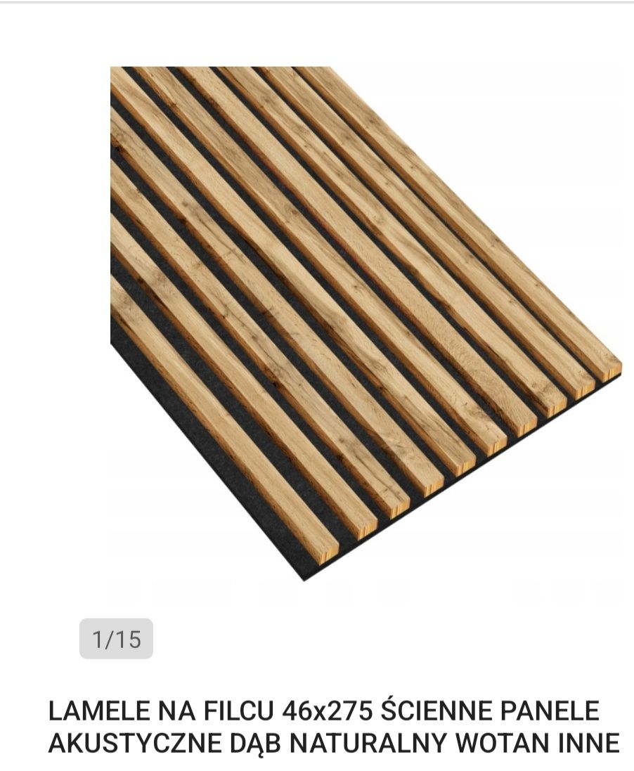 Lamele na filcu 46x270 kolor dąb naturalny wotan cena za 2 szt 2,5 m2