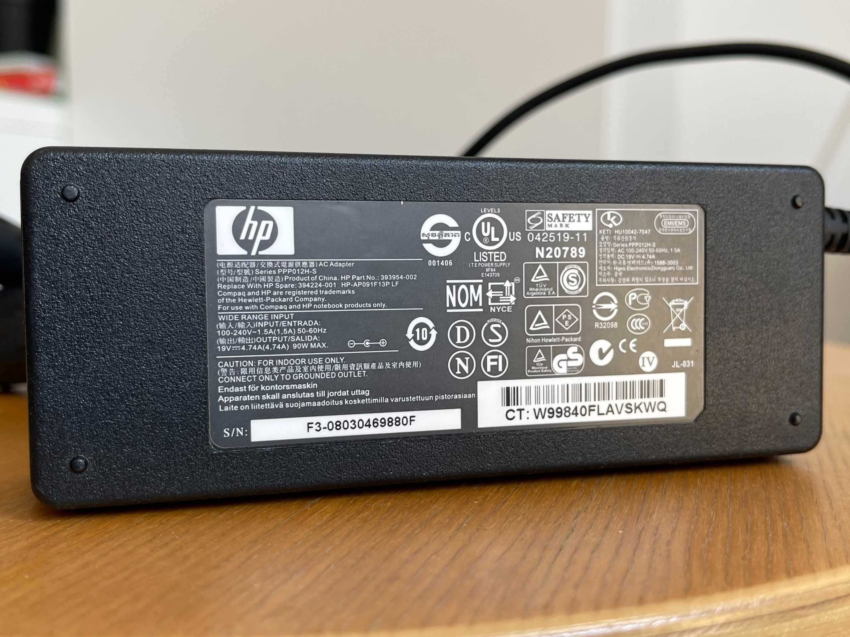 Transformador de portátil HP series PPP012H-S