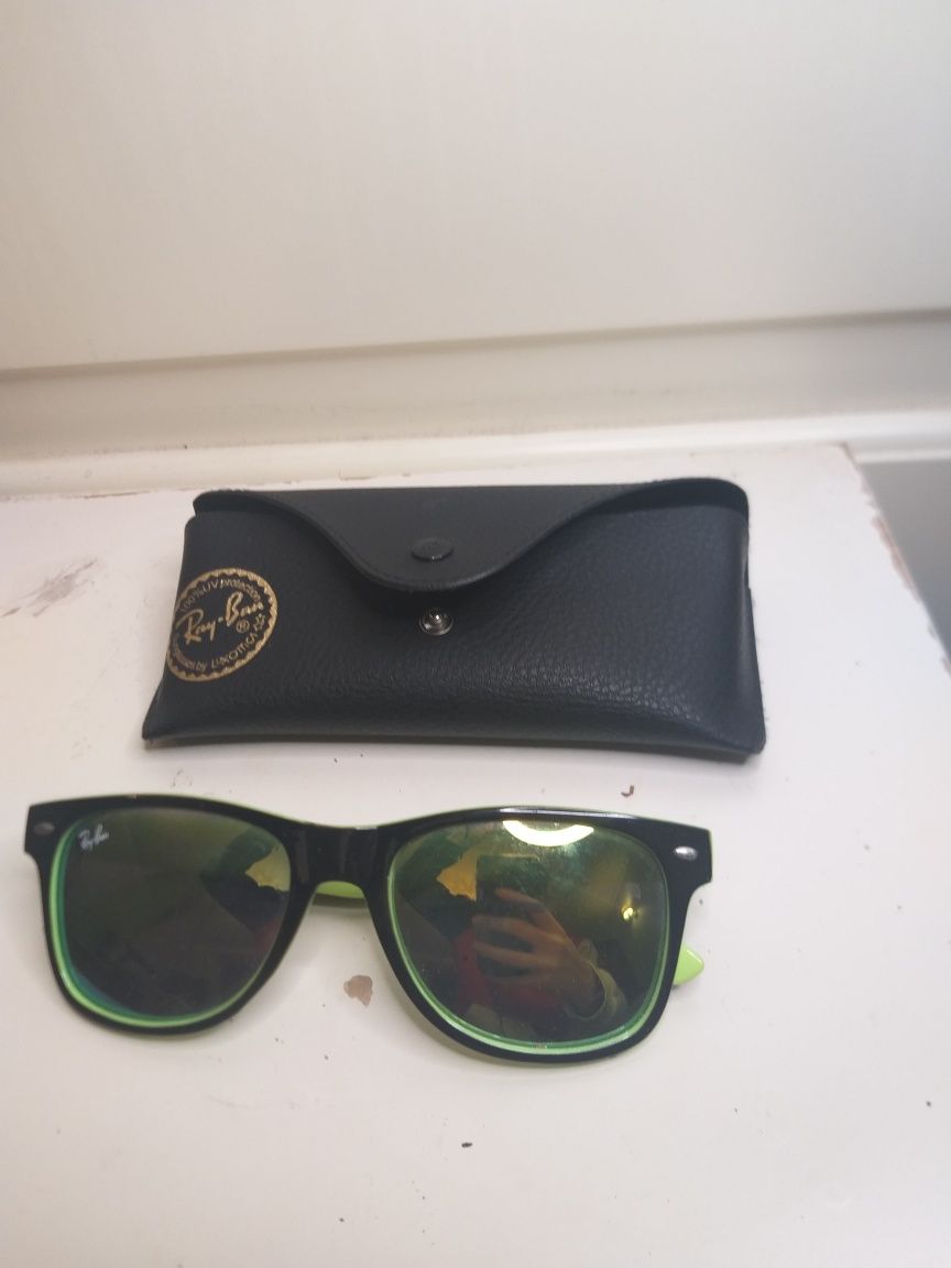 Okulary Ray Ban przeciwsłoneczne case sunglasses rayban zielone