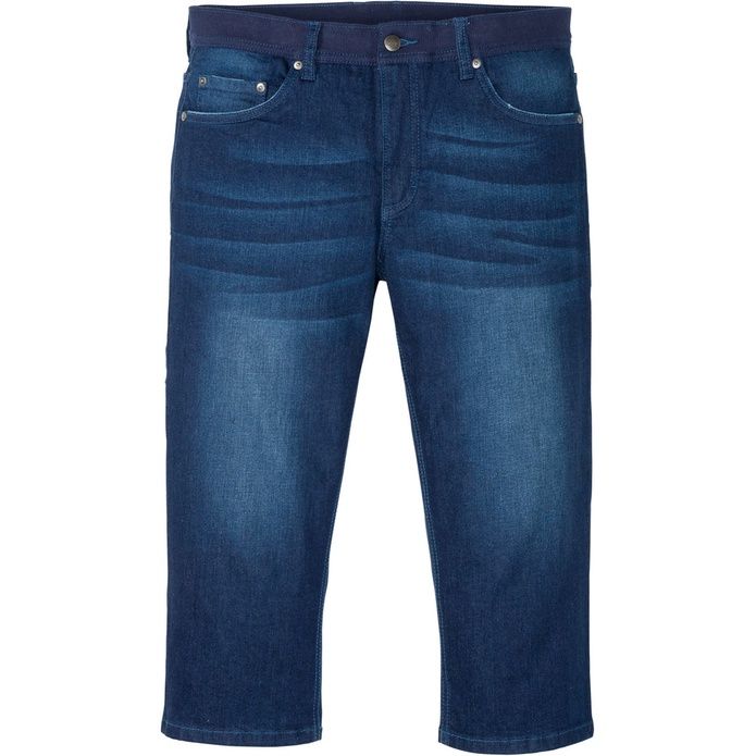 Bonprix Jeans spodnie bermudy granatowe bawełniane 48