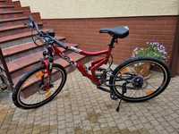 Rower górski MTB Kross full suspension czerwony Shimano