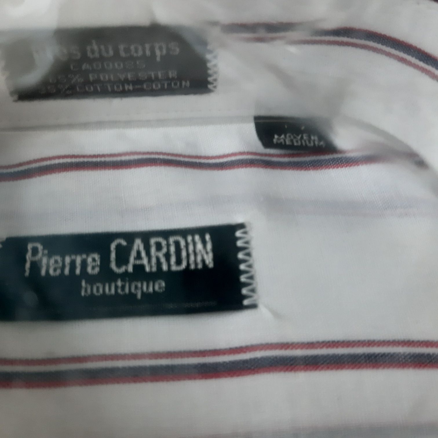 Nowa koszula meska Pierre Cardin w paski biala