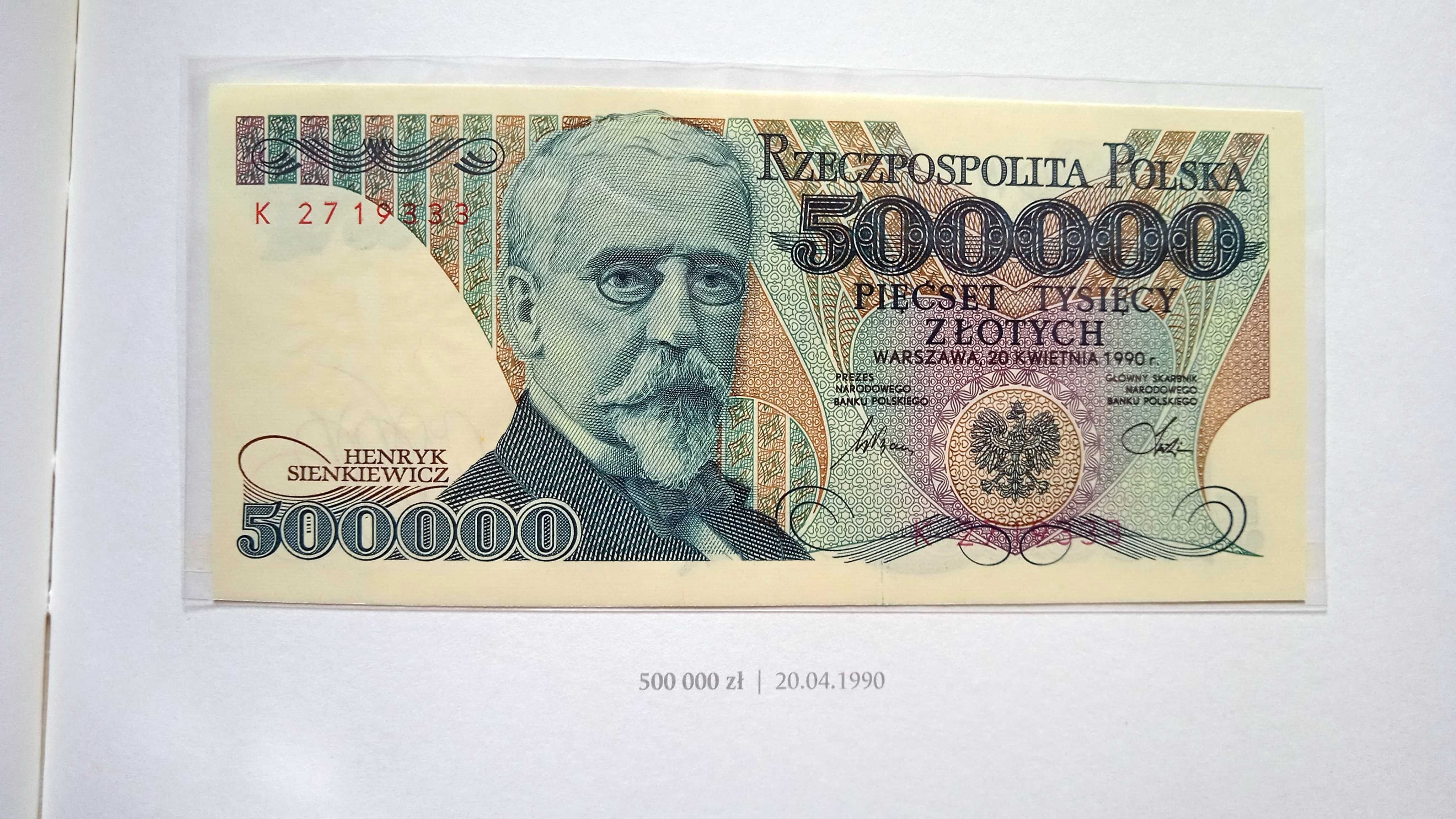 Banknot PRL 500000 zł 1990  K  st.1 UNC