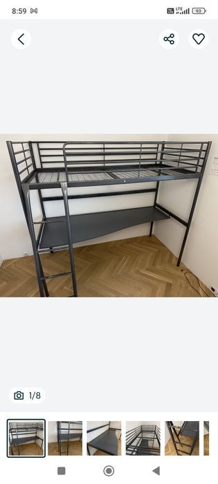 Ikea svarta piętrowe na antresoli