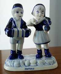 Ręcznie malowane porcelanowe figurki DELFT.Holandia Vintage