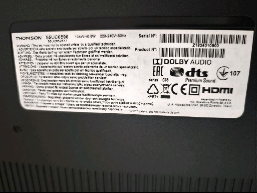 Telewizor Tomson smart tv 55 cali z zakrzywionym ekranem