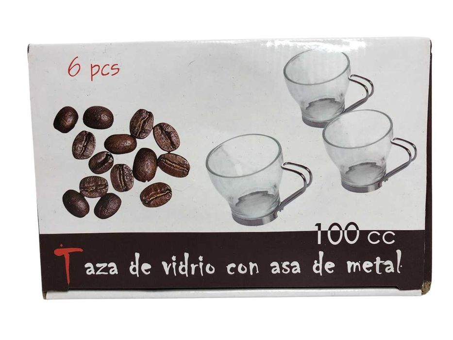 2635 Zestaw Komplet Filiżanek Do ESPRESSO Szklane 100ml 6szt