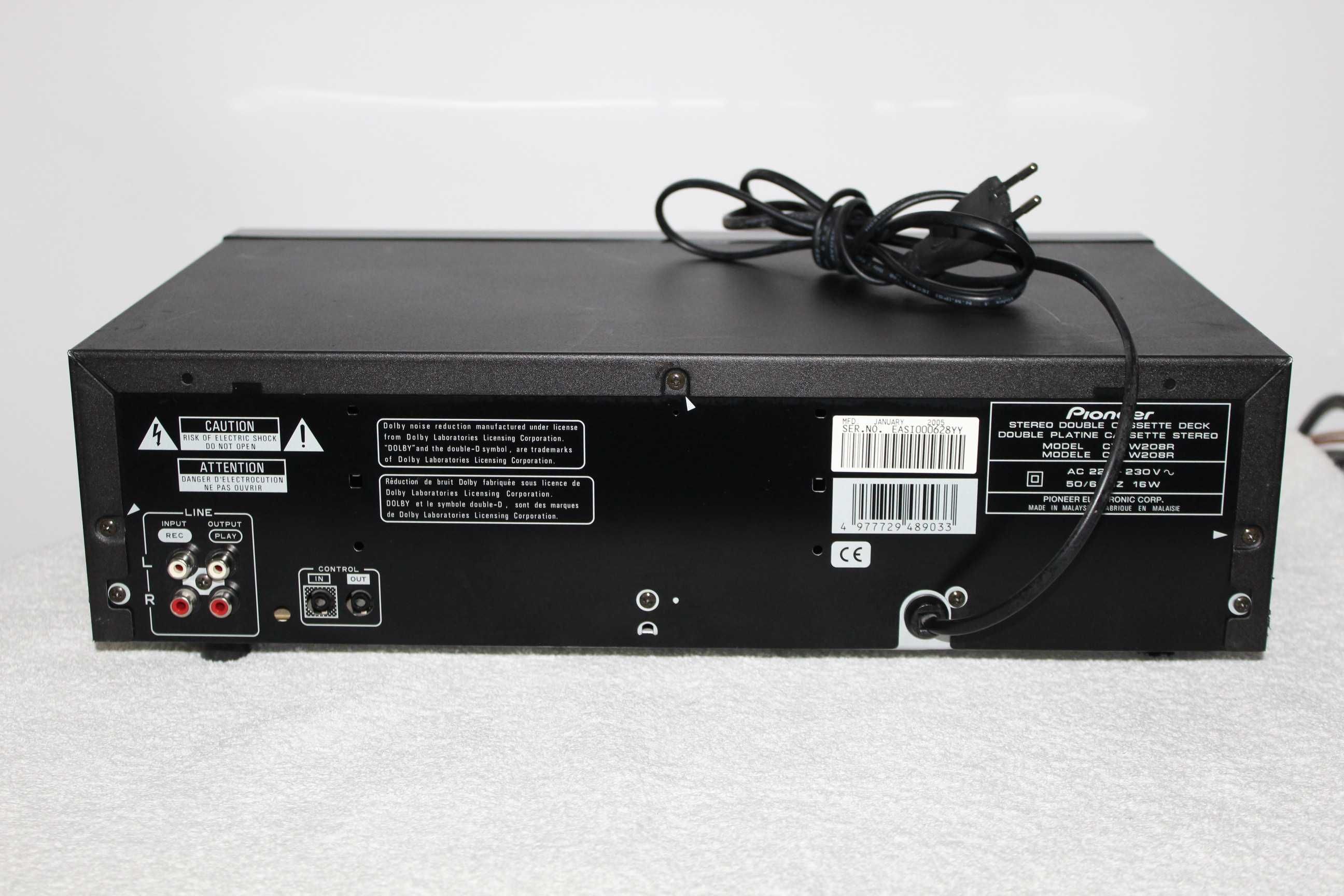 PIONEER CT-W208R Magnetofon deck 2 kasety auto reverse stereo Wysyłka