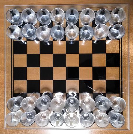 Шахматы-стопки, стеклянные шахматы, игра для взрослых
