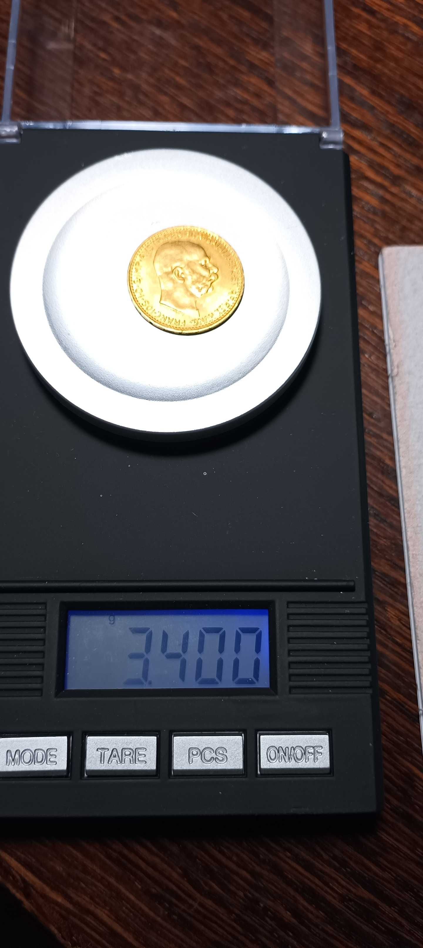 Złote monety 10 koron Austria - Oryginalne - 5 sztuk