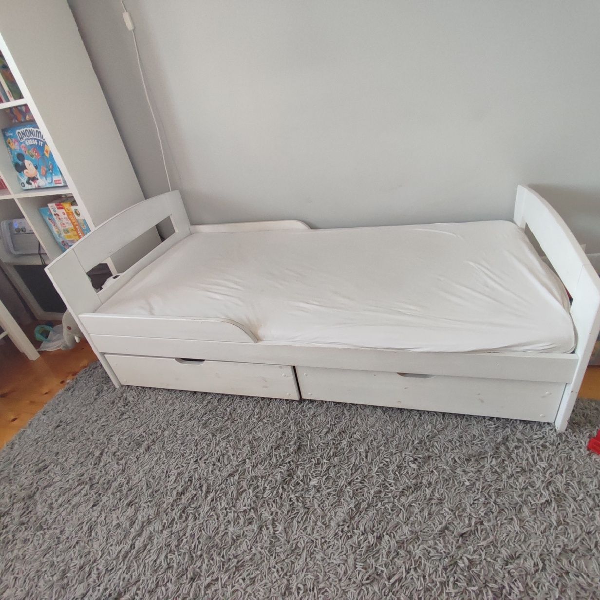 Łóżko dziecięce drewniane 160x80 z materacem