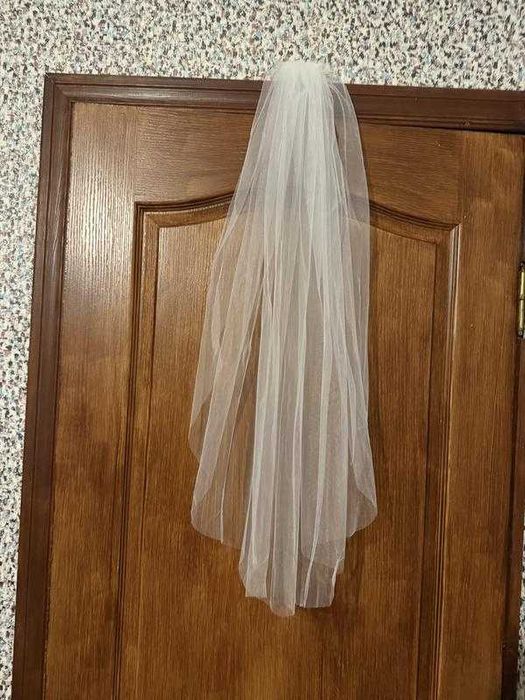 Фата 100см айворі для нареченої