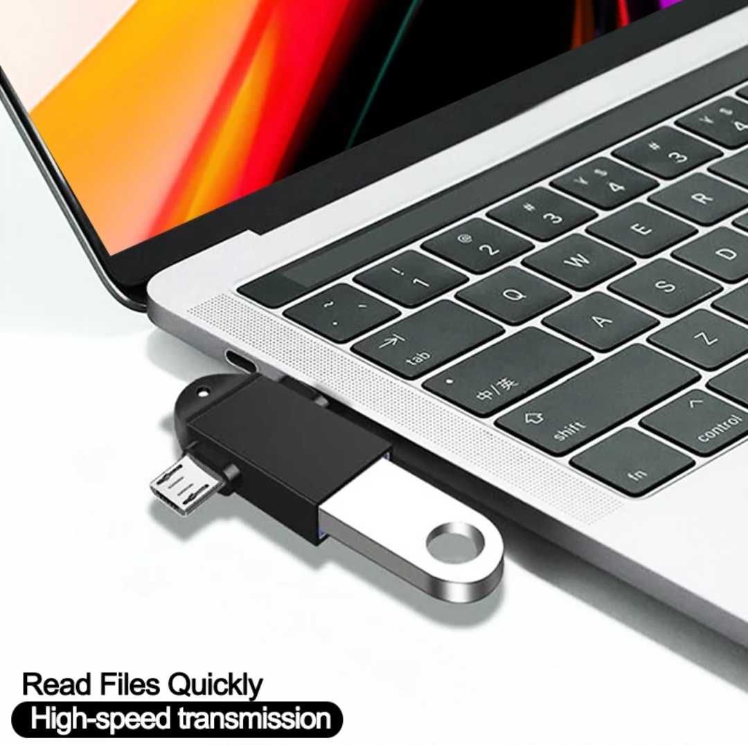 Переходник адаптер Конвертер OTG USB 3.0 Type-C micro USB 2в1