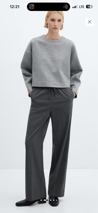 Mango штани wideleg з еластичним поясом