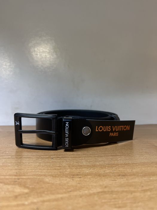 Чоловічий Ремінь Louis Vuitton (LV) Чорний, Класична Пряжка