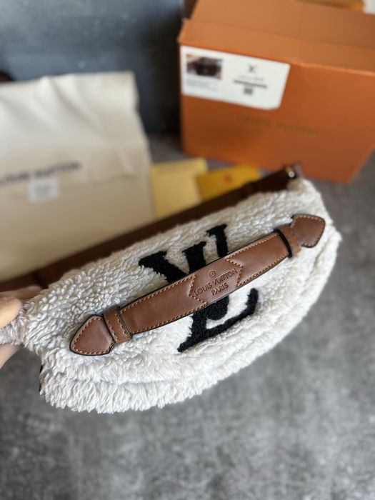 Бананка сумка жіноча луі вітон louis vuitton teddy меховая женская
