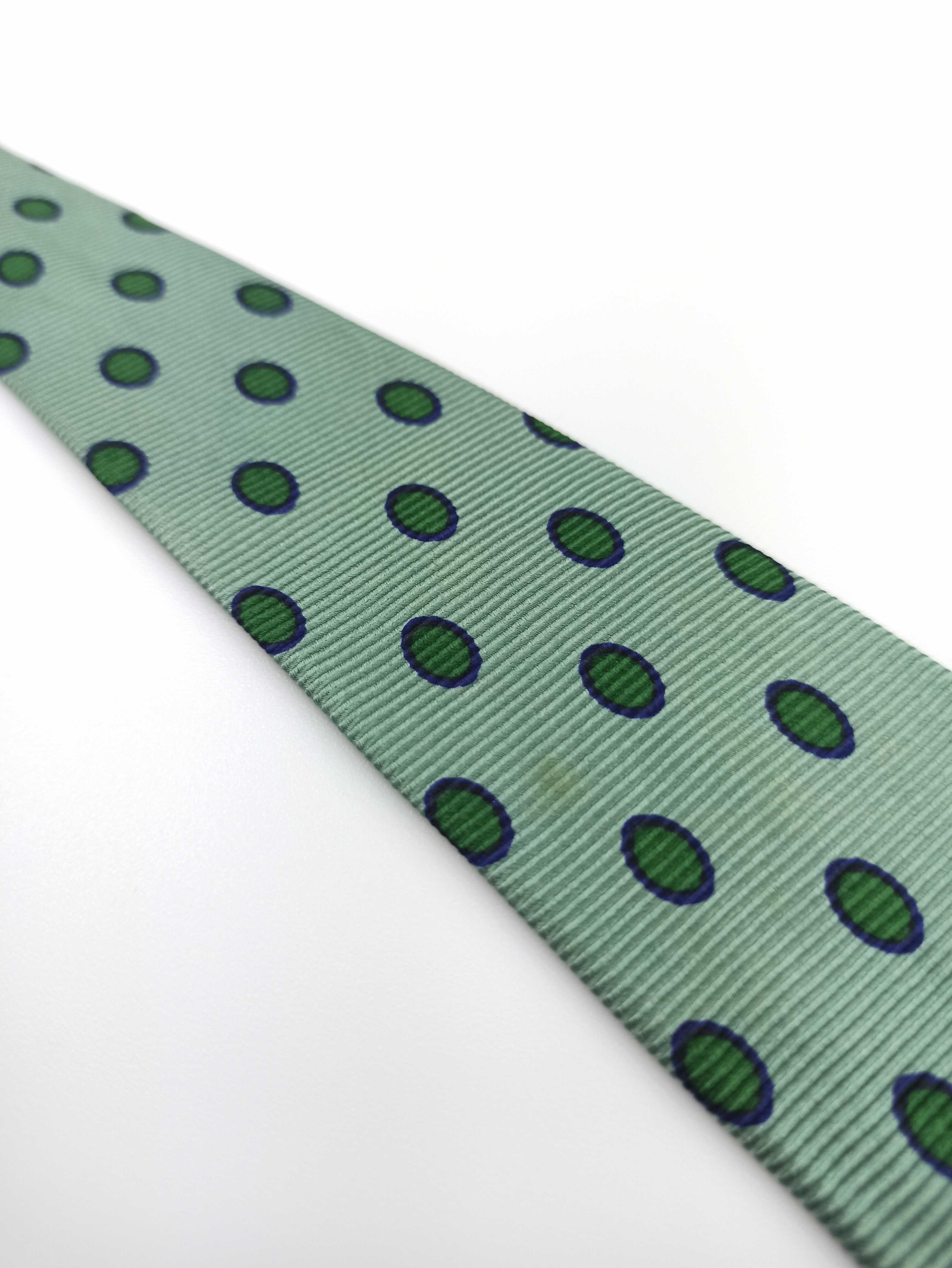 Hugo zielony jedwabny krawat w groszki ulu47