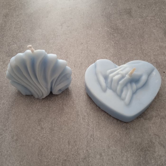 Świeczki-wesoły pudelek+serce z muszelką