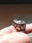 Серебряное кольцо 925 пробы с вставкой горного хрусталя, размер 17,5.