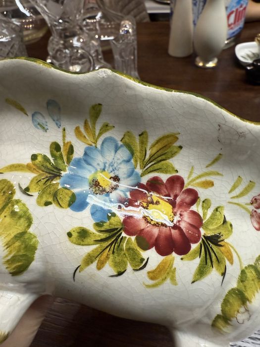 Osłonka ceramiczna doniczka Włoska Italy ręcznie malowana 1908