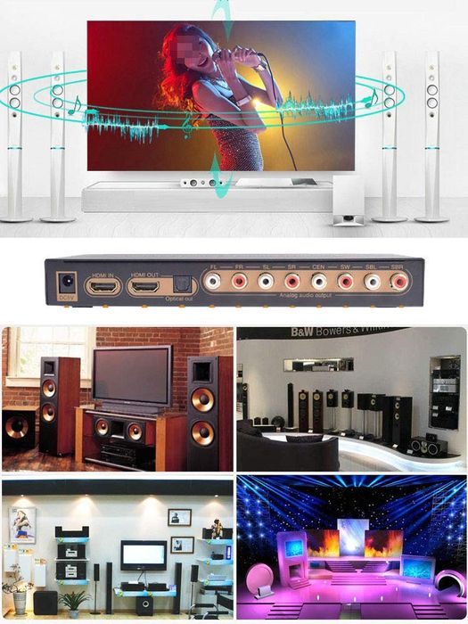 Konwerter audio 4K HDMI na HDMI 7.1 DAC Lpcm HDMI G638