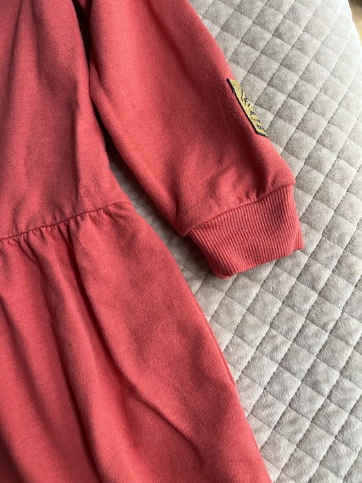 Rozm 116 sukienka Endo dla dziewczynki pomarańczowa z jelonkiem