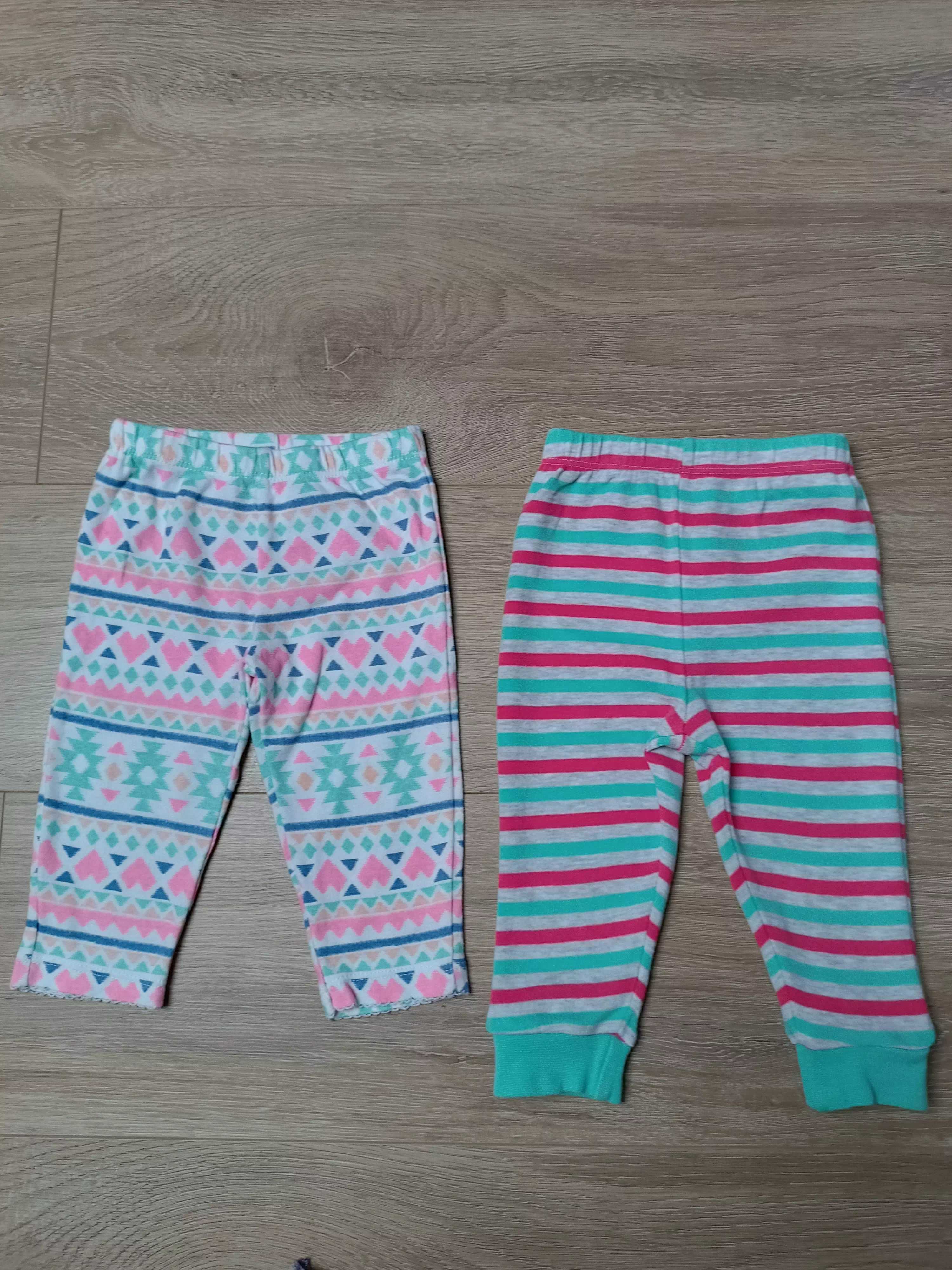 Spodnie spodenki legginsy x2 wzorki paski 'Carter's' 'Primark' 74