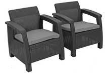 2 Fotele Keter Corfu Duo 70x75x79 Grafit