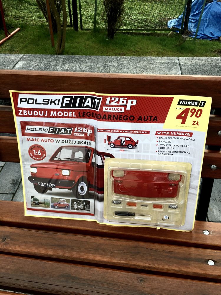 Czasopismo - Fiat 126p Hachette 1:6 numer 1-auta PRL,model,kolekcja