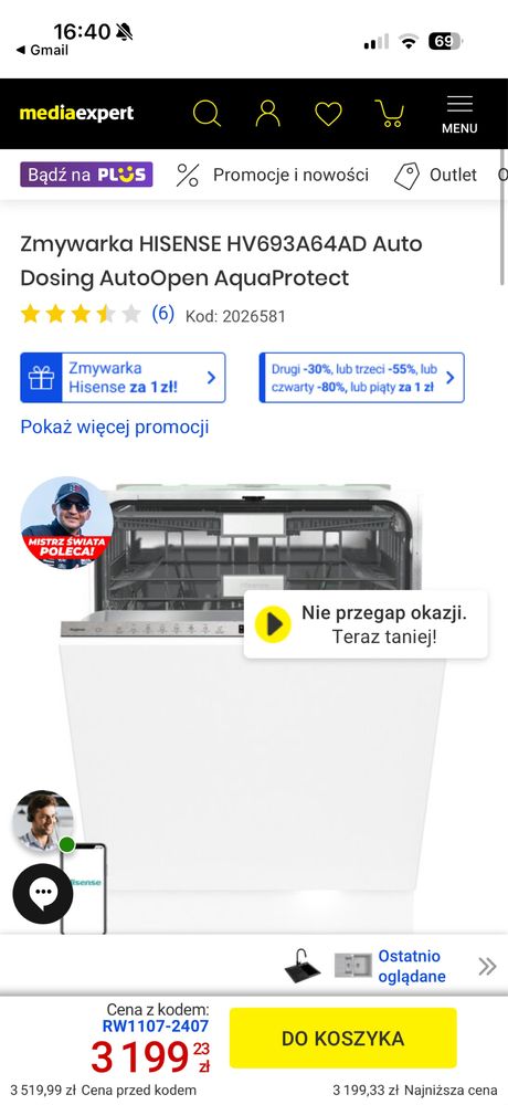Zmywarka hisense oryginalnie zapakowana