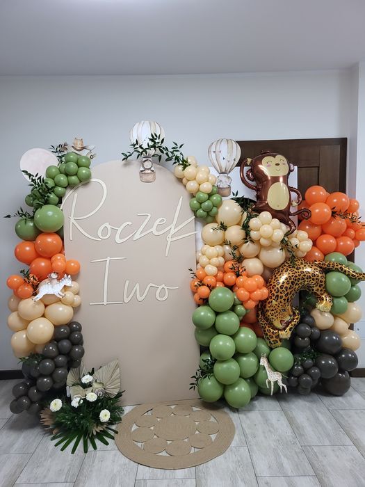 Ścianka balonowa safari , urodziny,  18 tka