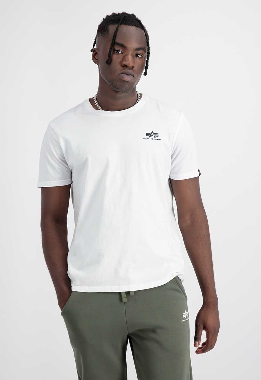 Alpha Industries t-shirt BASIC SMALL LOGO 188505 biała