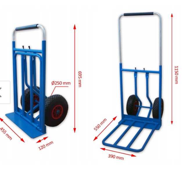 Wózek magazynowy transportowy taczkowy składany. 150 kg