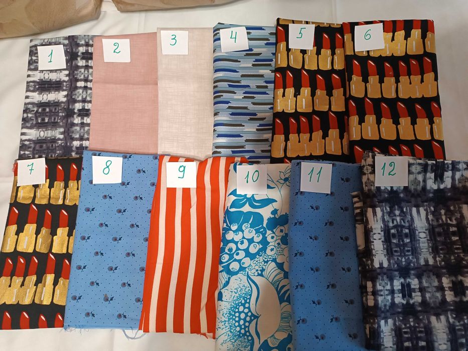 Лоскуты тканей из хлопка для ручного творчества.