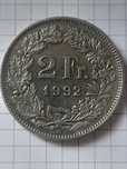 2 Швейцарских франка 1992 г