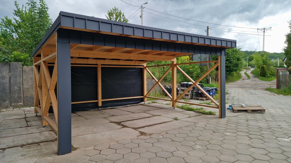 wiata samochodowa duża carport PREMIUM na dwa auta Krzeszowice