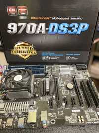 Материнская плата gigabyte 970a-ds3p+ athlon2 x2 + 8 gb ddr3