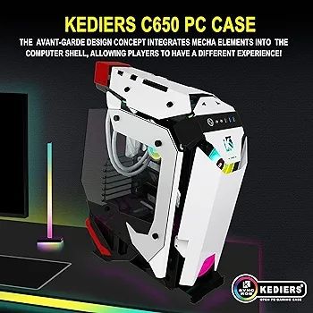 KEDIERS C650 Premium Obudowa PC - ATX Tower PC Gaming Case szkło hart.