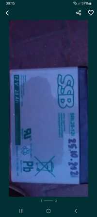 Akumulator żelowy SSB  12v 28ah SBL28-12i