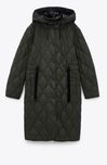 стьобане пальто з у тяжкою в поясі і зйомним капюшоном zara