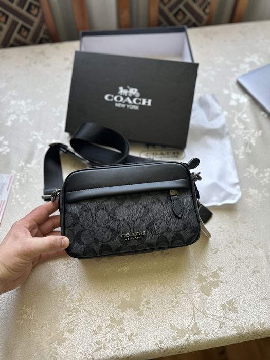 Сумка Coach коуч коач месенжер шкіряний через плече