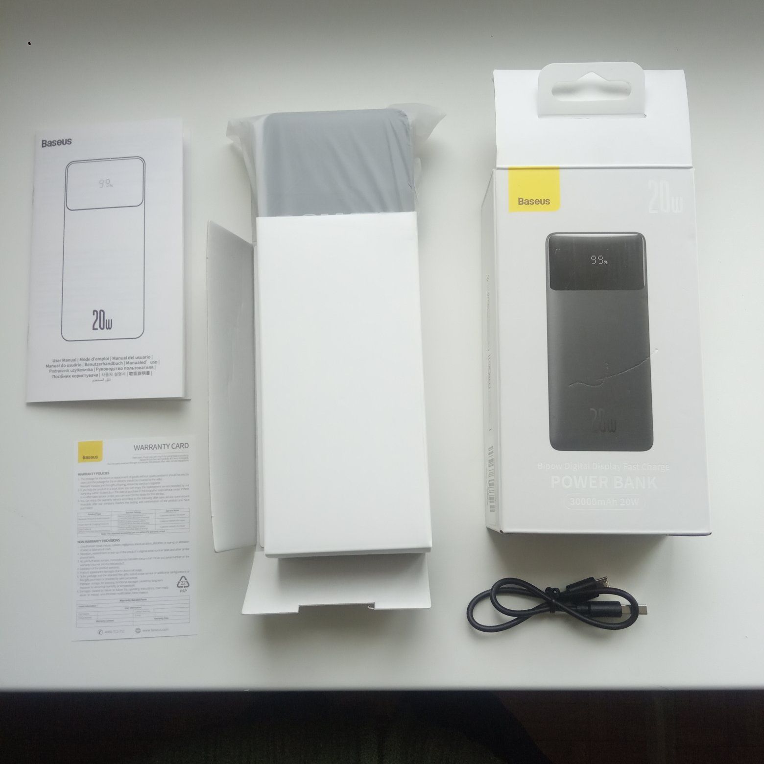 Power bank Baseus Bipow Digital Display 30000mAh 20W 3A