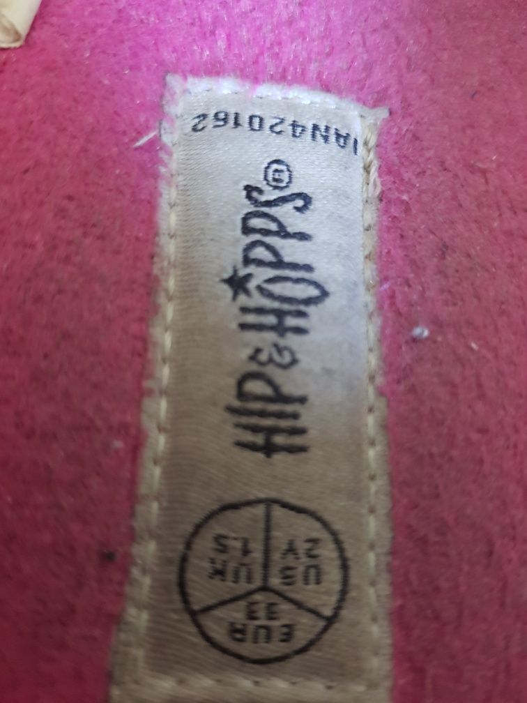 Różowe filcowe kapcie firmy Hip&Hopps r. 33