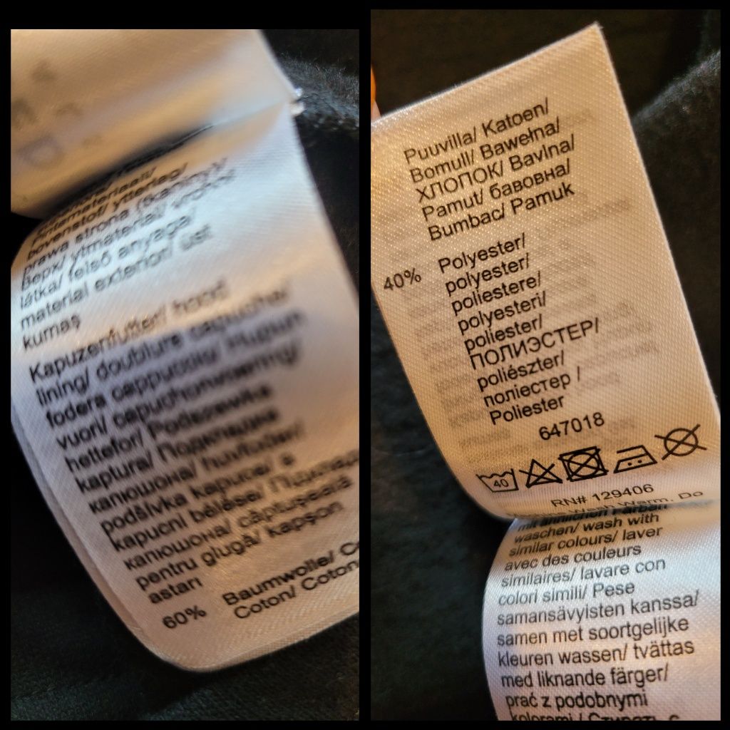 Czarna damska bluza z kapturem regulowany rękaw 3/4 Bonprix rozm. 3XL