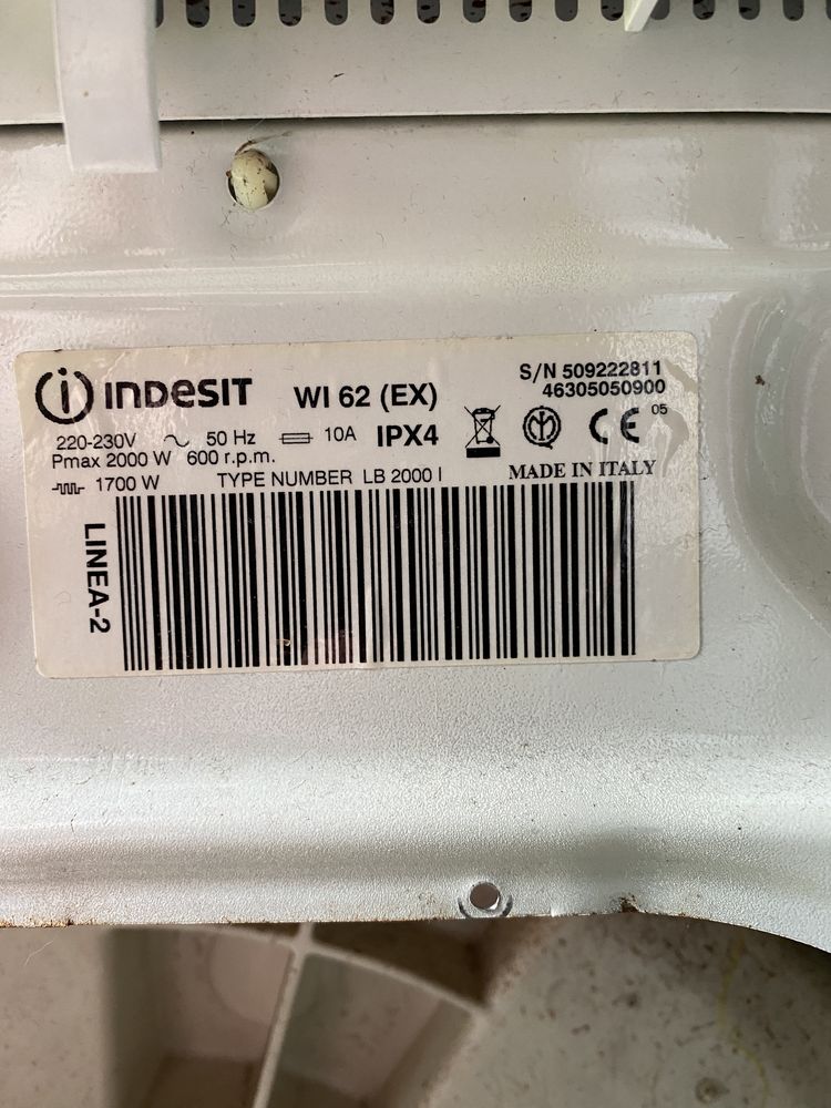 Części do pralki Indesit WI 62 (EX)