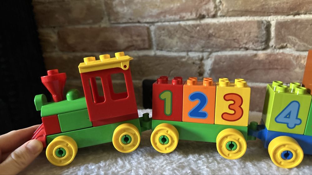 Lego Duplo лего дупло потяг з цифрами + кубики