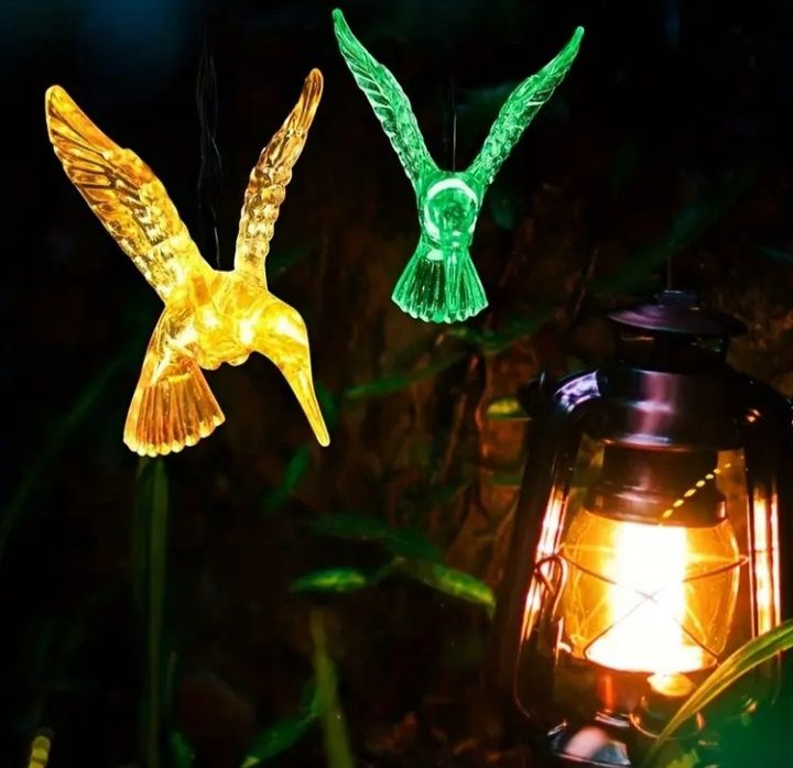 Rewelacyjne lampy solarne LED w kształcie kolorowych kolibrów!